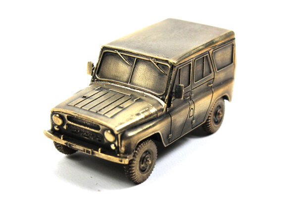 Bronze patiniert "UAZ 31511 " Modell Skulptur Modellauto 1:43